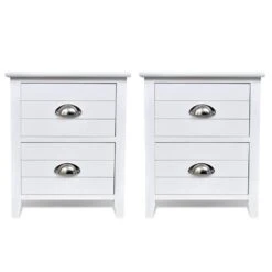 VidaXL Nachtkastjes 2 St Met 2 Lades Wit -Knusse Nacht ecf45825a28f47a5b444aa800737cb55
