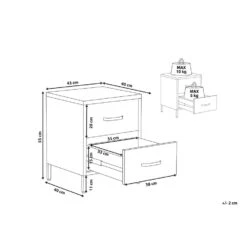 Beliani Nachtkast MALAVI - Grijs Staal -Knusse Nacht f1359eb3a75e47bdb0f40ee78660d82f