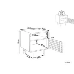 Beliani Nachtkast RIFLE - Wit Vezelplaat -Knusse Nacht f62d981c42a147a5a9f8b42284dfb8f1