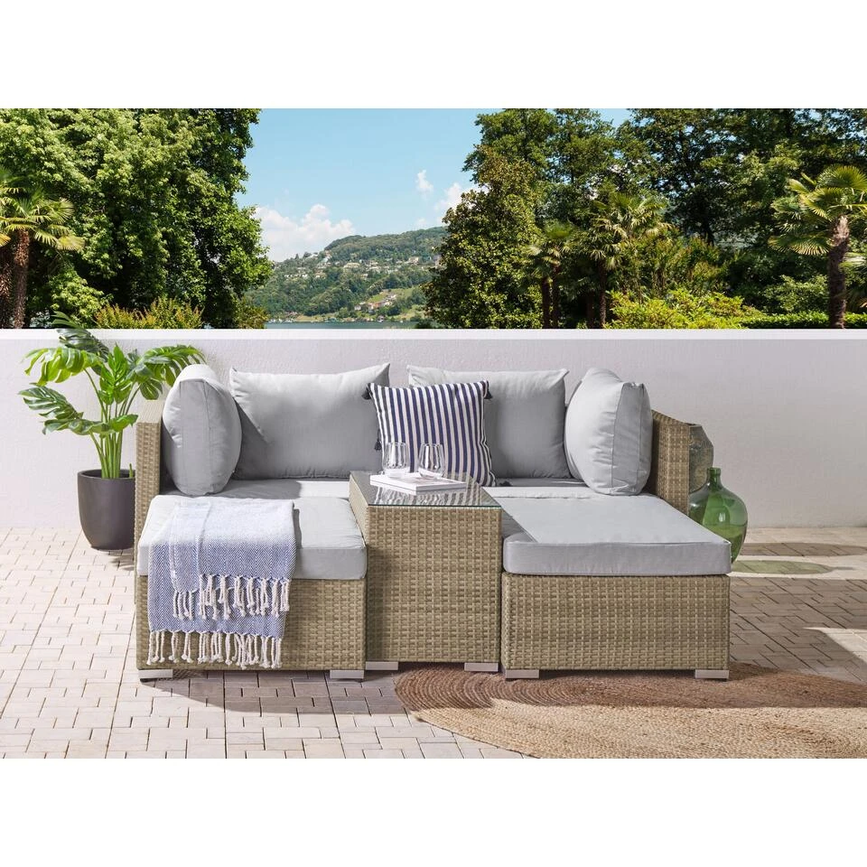 Beliani Kussenovertrek NOTO - Grijs Polyester 6 Beliani Kussenovertrek NOTO - Grijs Polyester - Afbeelding 4